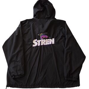 RARE STREN Embroidered Sportsmaster Black Quarter Zip Jacket Anorak Men’s XL USA